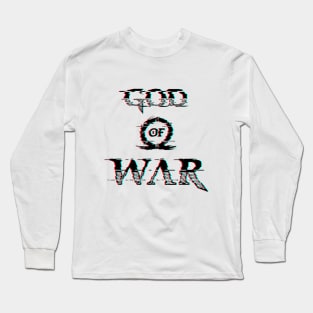 God Of War Logo Glitch Effect Black Long Sleeve T-Shirt